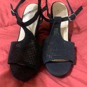 Brand new black wedge heels